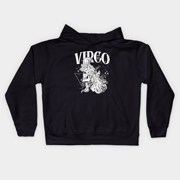 VIRGO Green Forest Witch Shirt Skull constellation Kids Hoodie by Juandamurai